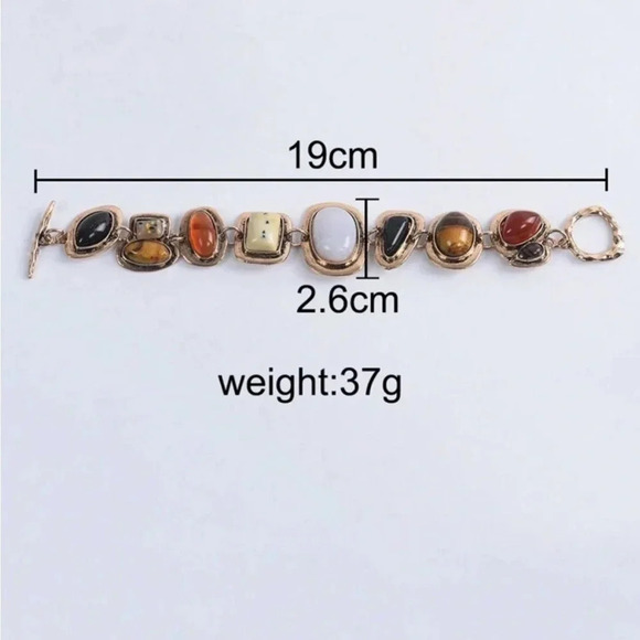 Neutral Stone Beaded Bracelet NWT - Picture 3 of 4